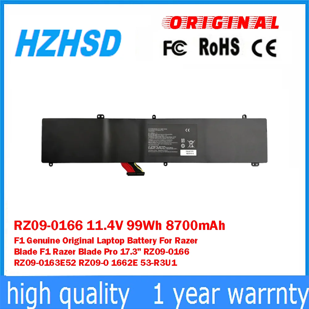 

RZ09-0166 11.4V 99Wh 8700mAh F1 Genuine Original Laptop Battery For Razer Blade F1 Razer Blade Pro 17.3" RZ09-0166 RZ09-0163E52