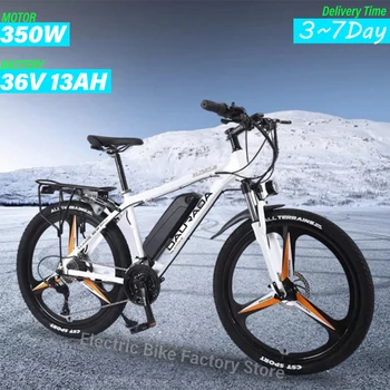 Image AKEZ 350W Brushless Motor All-Terrain Electric bicycle 48V 13AH lithium battery Snow Electric bike 26-inch Tire Urban Off E-Bike