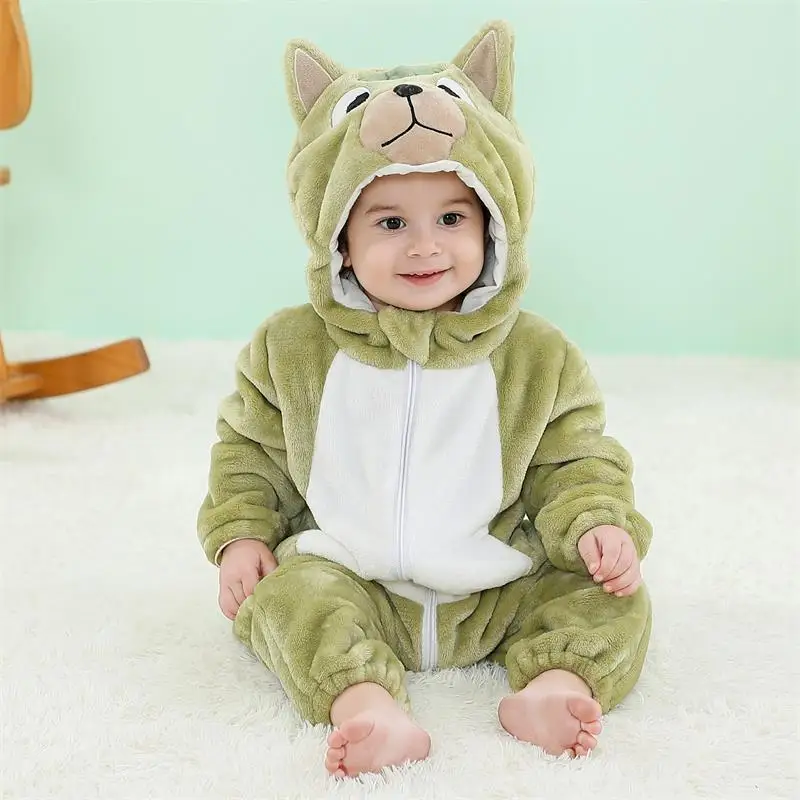 

Green Dog Romper Baby Boy Girls Pajama Toddlers Winter Outfit Halloween Animal Suit Onesie Festival Party Bebe Clothes Kigurumis