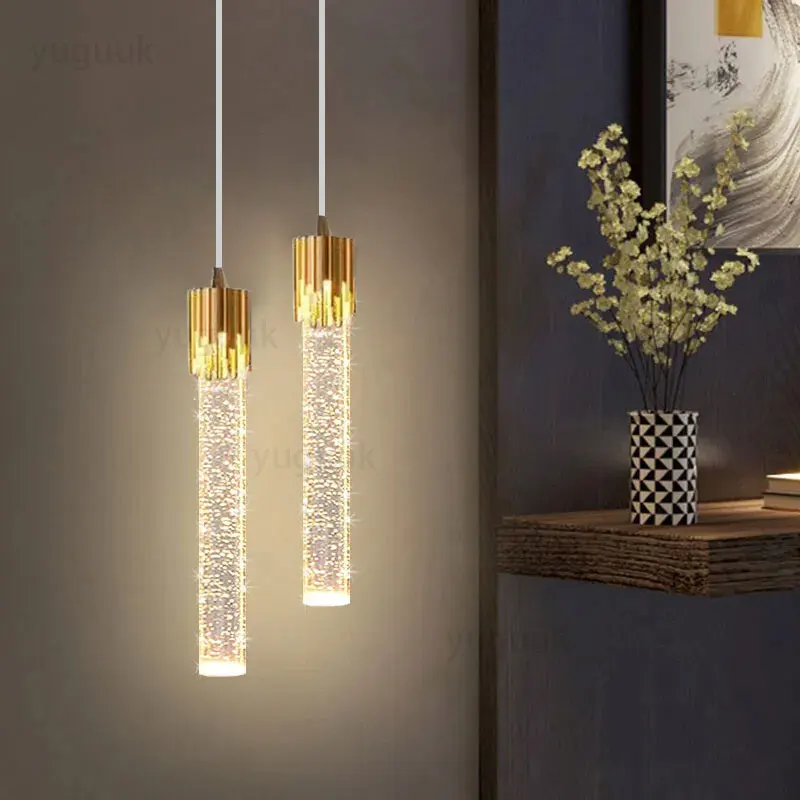

Nice Nordic Crystal Pendant Lights LED Ceiling Lamp Bedside Hanging Lighting For Living Room Kitchen Bedroom Ceiling Home Decor