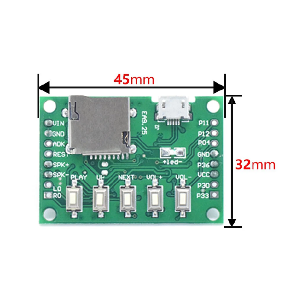 Kit de reproducción de voz y música MP3, módulo de grabación de sonido con Sensor infrarrojo PIR, compatible con descarga USB, tarjeta TF, tienda