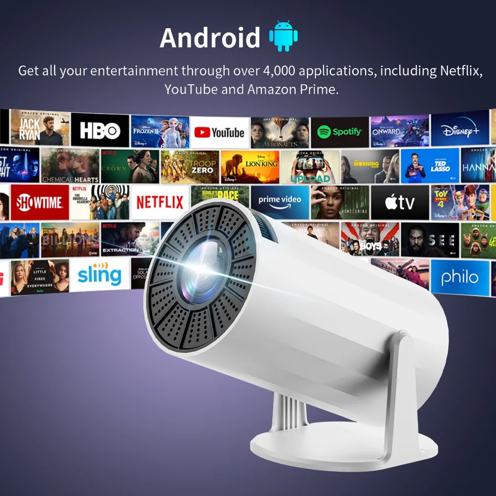 

HY300 Popular New Projector 4k Android Smart Projectors hd 720p Home Theater Mini Laser Screen Outdoor Presentation Equipments