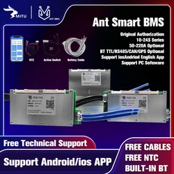 Smart ANT BMS 10S 14S 16S 20S 22S 24S 120A 220A 300A 24V 36V 48V 60V 72V LCD Display Lifepo4 li-ion LTO Bluetooth APP Balance