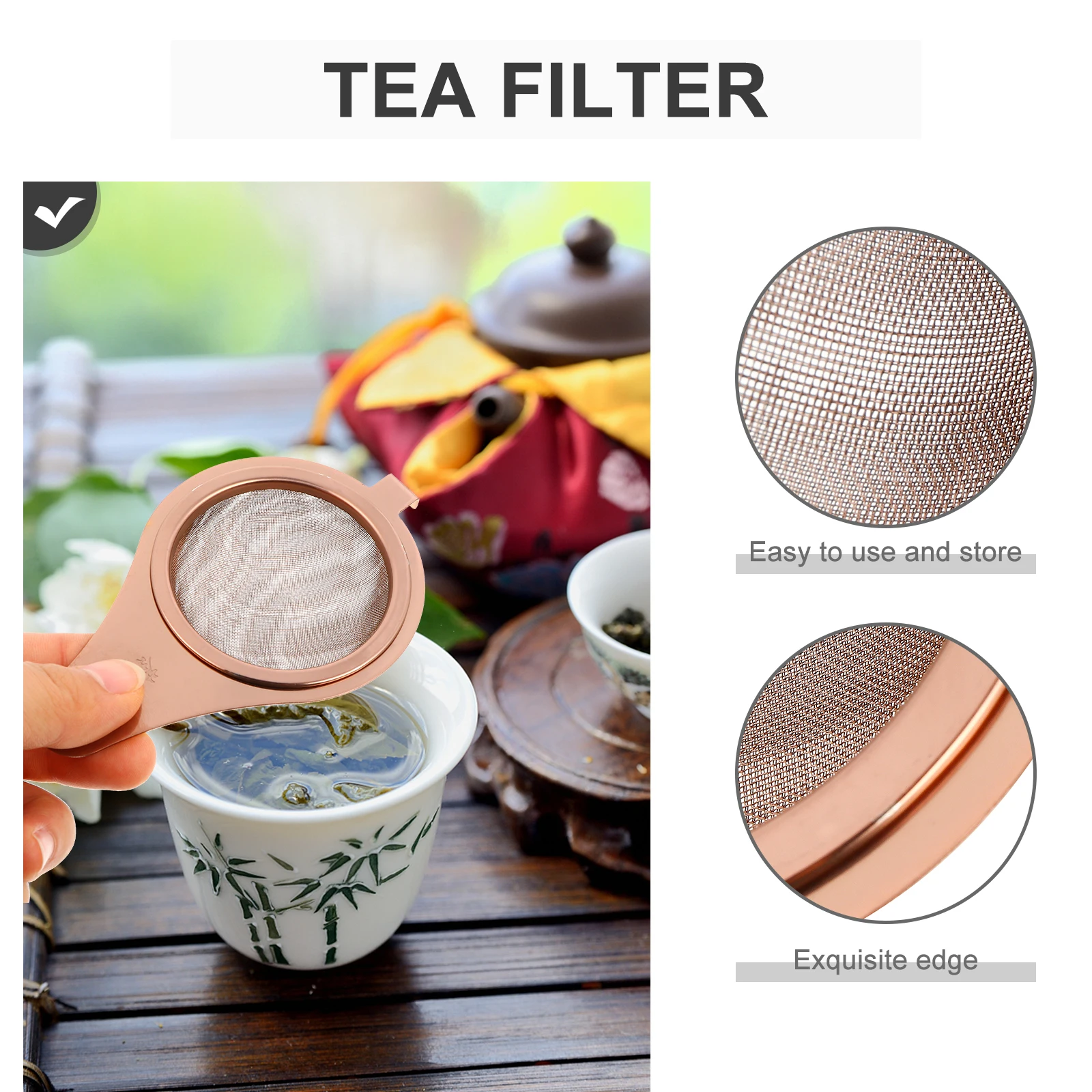 

Tea Filter Leaf Strainer Sieve Metal Loose Sifter Stainless Steel Chinese Infuser