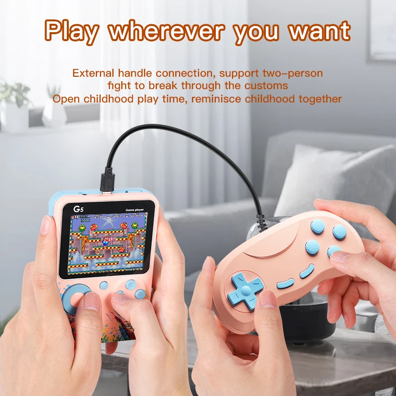 G5 500 In 1 MINI Game Handheld Game Players Portable Retro Video Console Boy 8 Bit 3.0 Inch Color LCD Screen Games