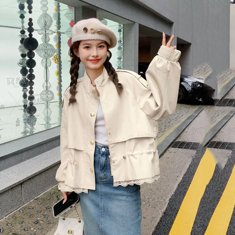 2026 Autumn New  Short Windbreaker Jackets Women Trench Coat Female Casual Korean Fashion High-end All-match Outerwear Top Lady