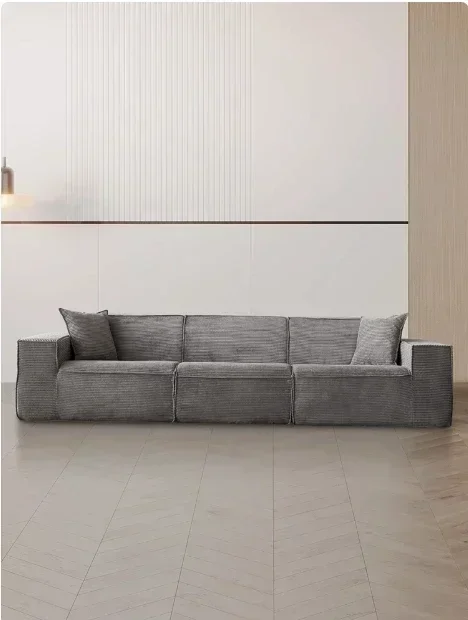 %Italian minimalist vacuum sponge compression sofa modern simple corduroy small apartment living room tofu block sofa furniture