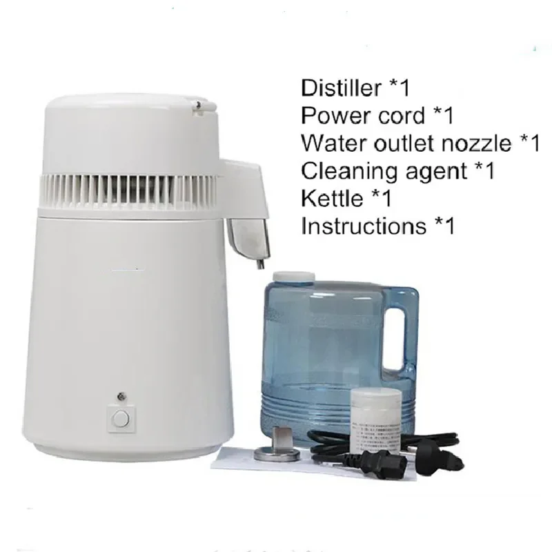 220V Water Distiller 4L Distilling Water Purifier Laboratory Hydrosol Machine 750W Countertop Water Distiller for Home