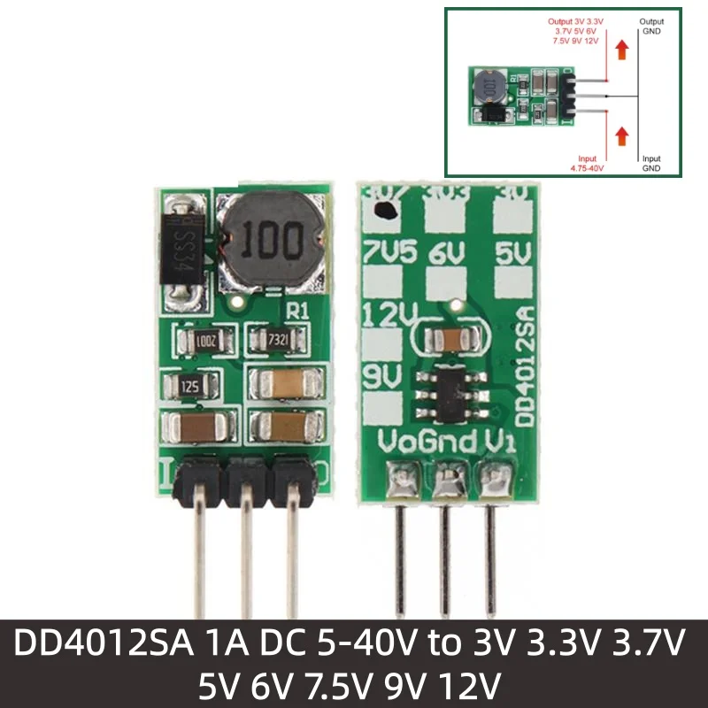 SAMIORE ROBOT 1A DD4012SA DC 5-40V to 3V 3.3V 3.7V 5V 6V 7.5V 9V 12V Regulator DC-DC Step-Down Buck Converter Module Board New