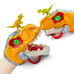 New Dinosaur Hand Puppets Party Favors Interactive Dino Toys with Roaring Sound and Light Puppet Dinosaur Head for Boy and Girls