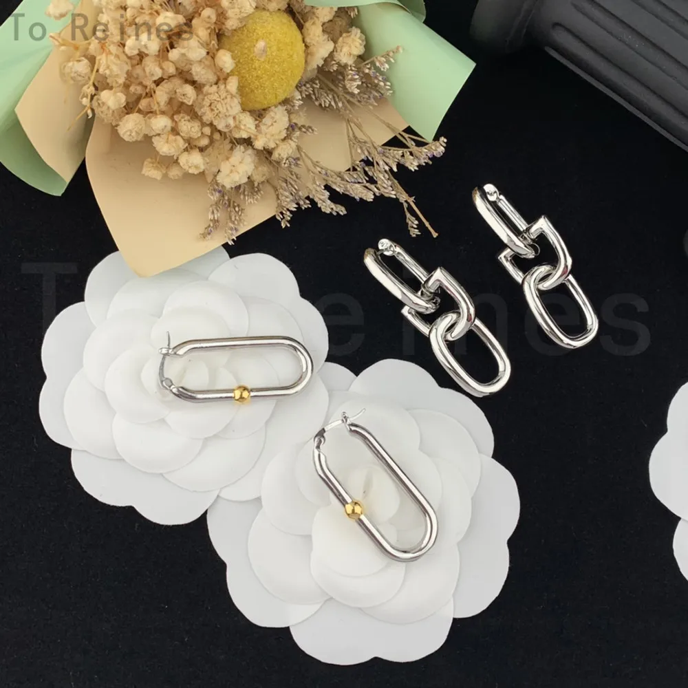 

To Reines New Luxury Silver Elegant Smooth Surface Earrings Banquet Temperament Personality Jewel Exquisite Woman Accessories