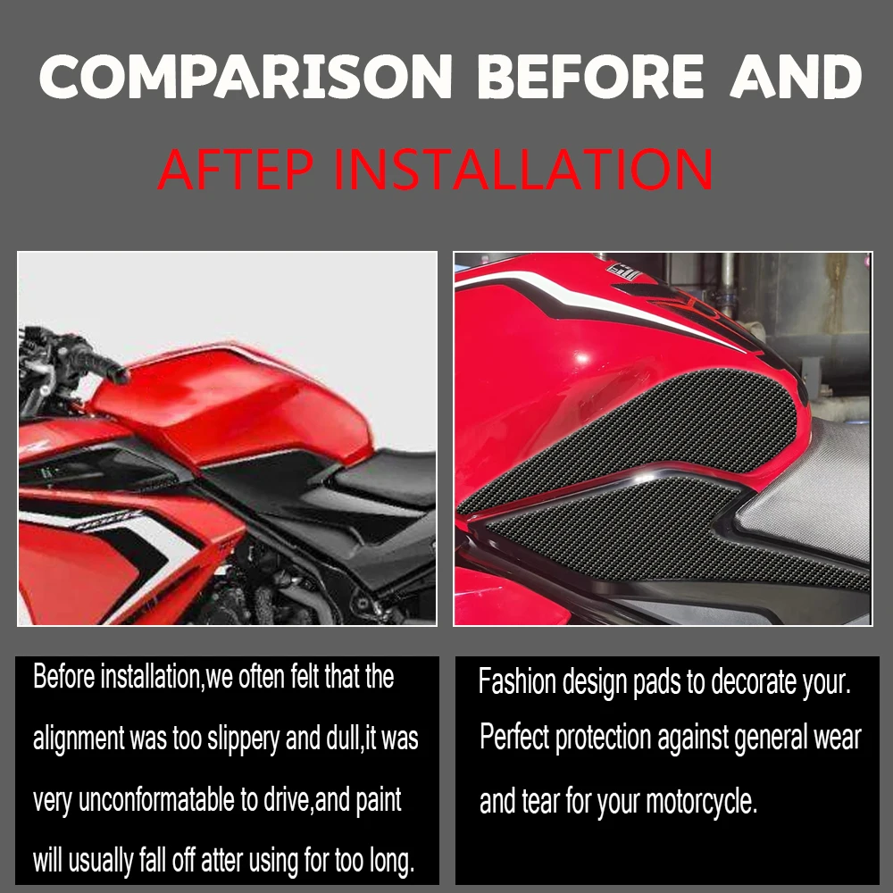 3D Tank  stickers For honda CBR 500R CBR400R CB400F Protector Sticker Traction Pad Side Motorcycle accessories