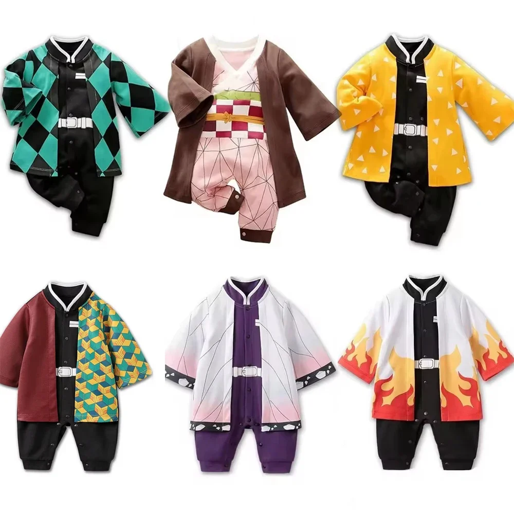 Baby Anime Clothes Newborn Cotton Rompers Training Outfit Infant Kids Halloween Cartoon Cosplay Costume Jumpsuit