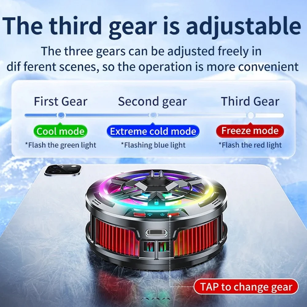 X100 RGB Magnetic Phone Cooler 23W Portable Phone Semiconductor Radiator 3 Gears Adjustable For Playing Games Watching Videos