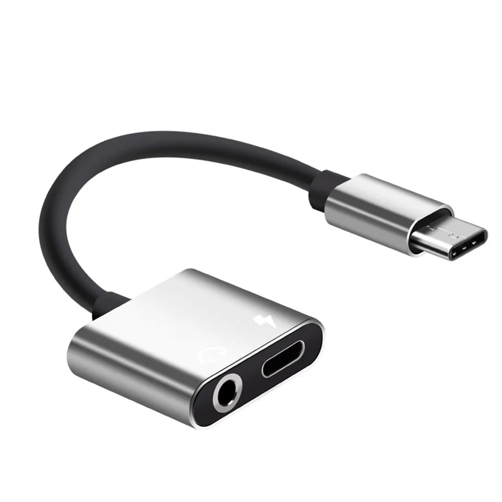 Image 4: Adaptateur 2-en-1 USB C vers prise jack 3,5 mm pour charge et microphone stéréo, en aluminium, Plug & Play pour 2 Xl U11
