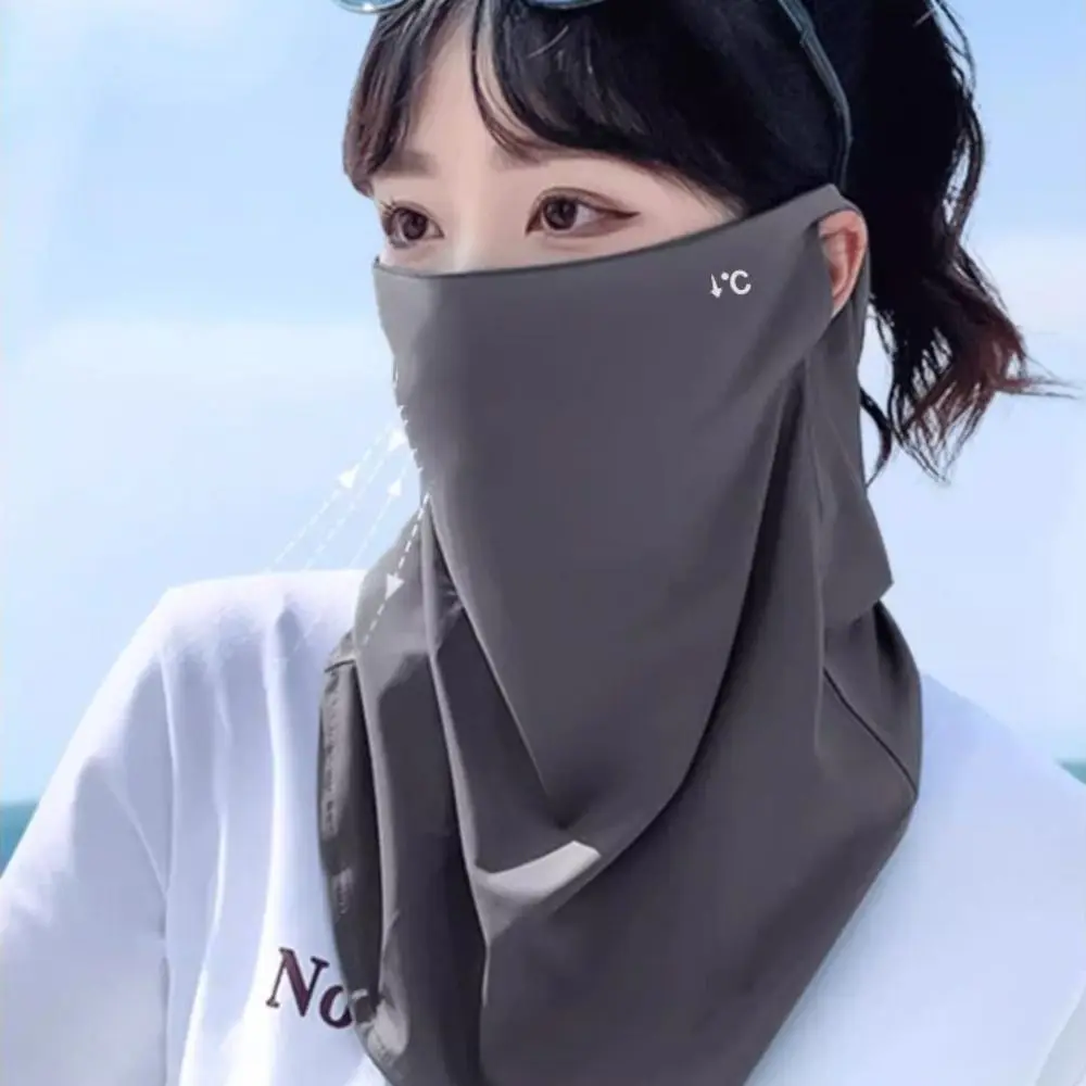 

UPF50+ Ice Silk Mask Neck Protection Quick Drying Sun Protection Mask Polyester Anti-UV Sunscreen Veil Cycling