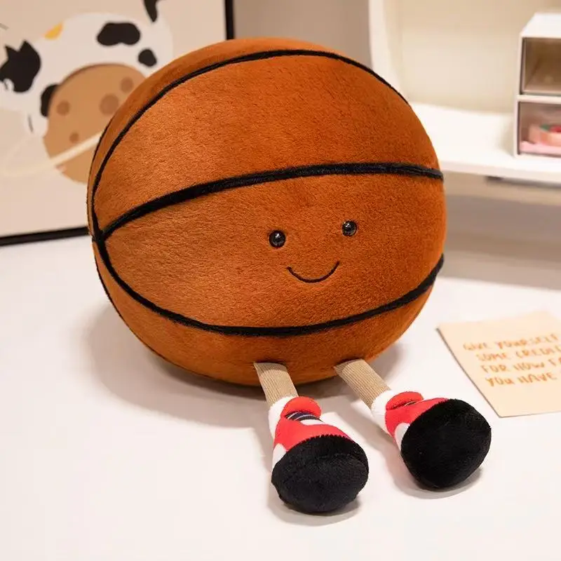 18/25cm simulation new football and basketball plush toy filled with cartoon anime cute gift for children's birthday fun doll