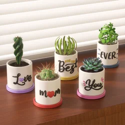 Nicole Plant Pot and Tray Concrete Silicone Mold DIY Best Ever Mom Succulent Pot Jesmonite Mold Mother's Day Gift Home Decor