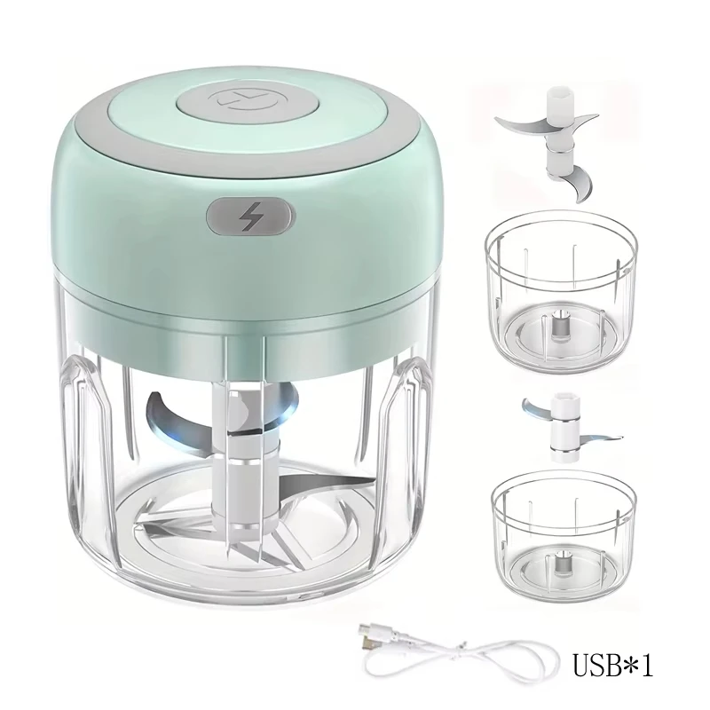 250ML USB Electric Mini Garlic Chopper Powerful Meat Grinder And Vegetable Onion Crusher For Cutter Kitchen Cooking Accessories