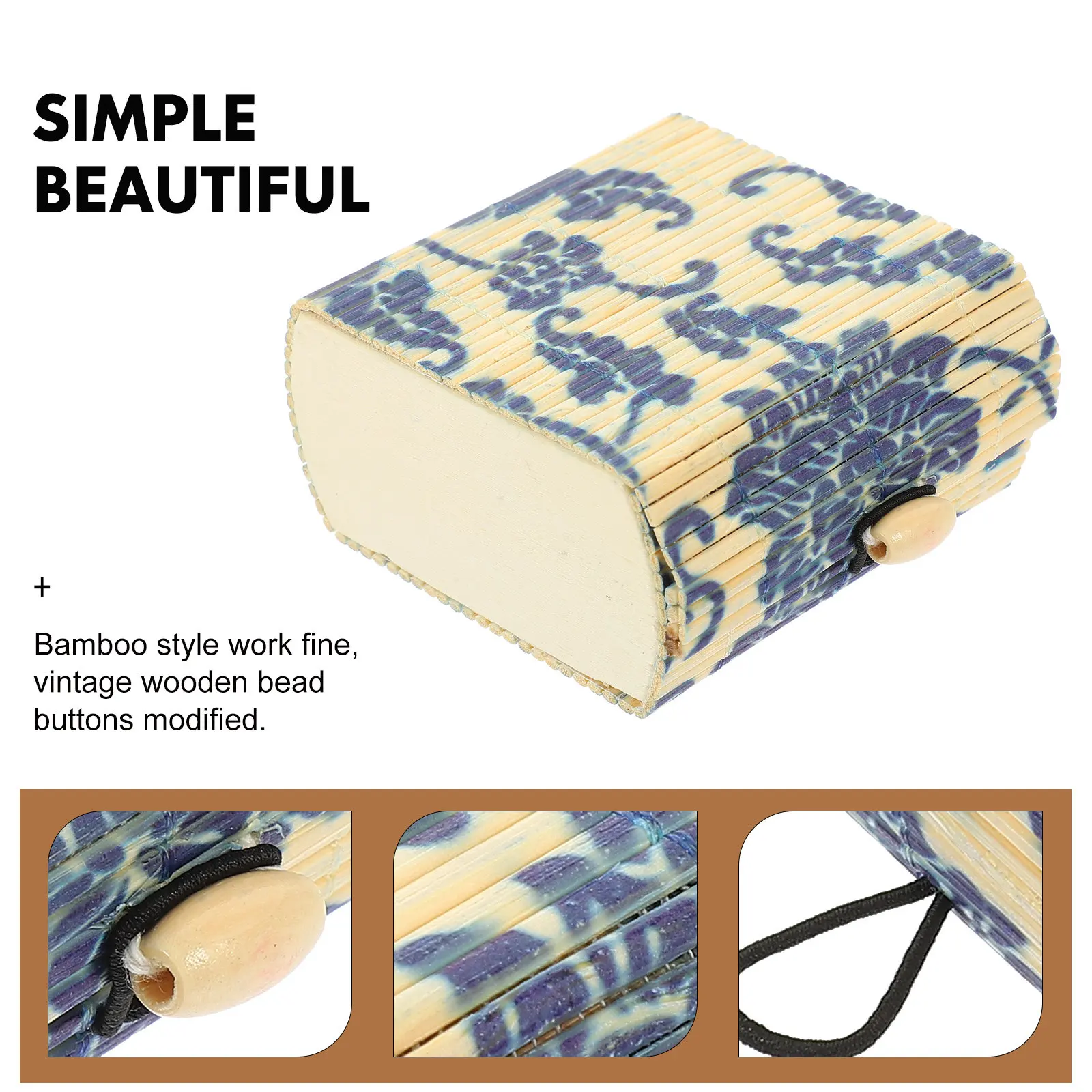 

Набор из 6 бамбуковых миниатюрных шкатулок для хранения: винтажные деревянные коробочки для мелочей, органайзеры для украшений в деревенском стиле