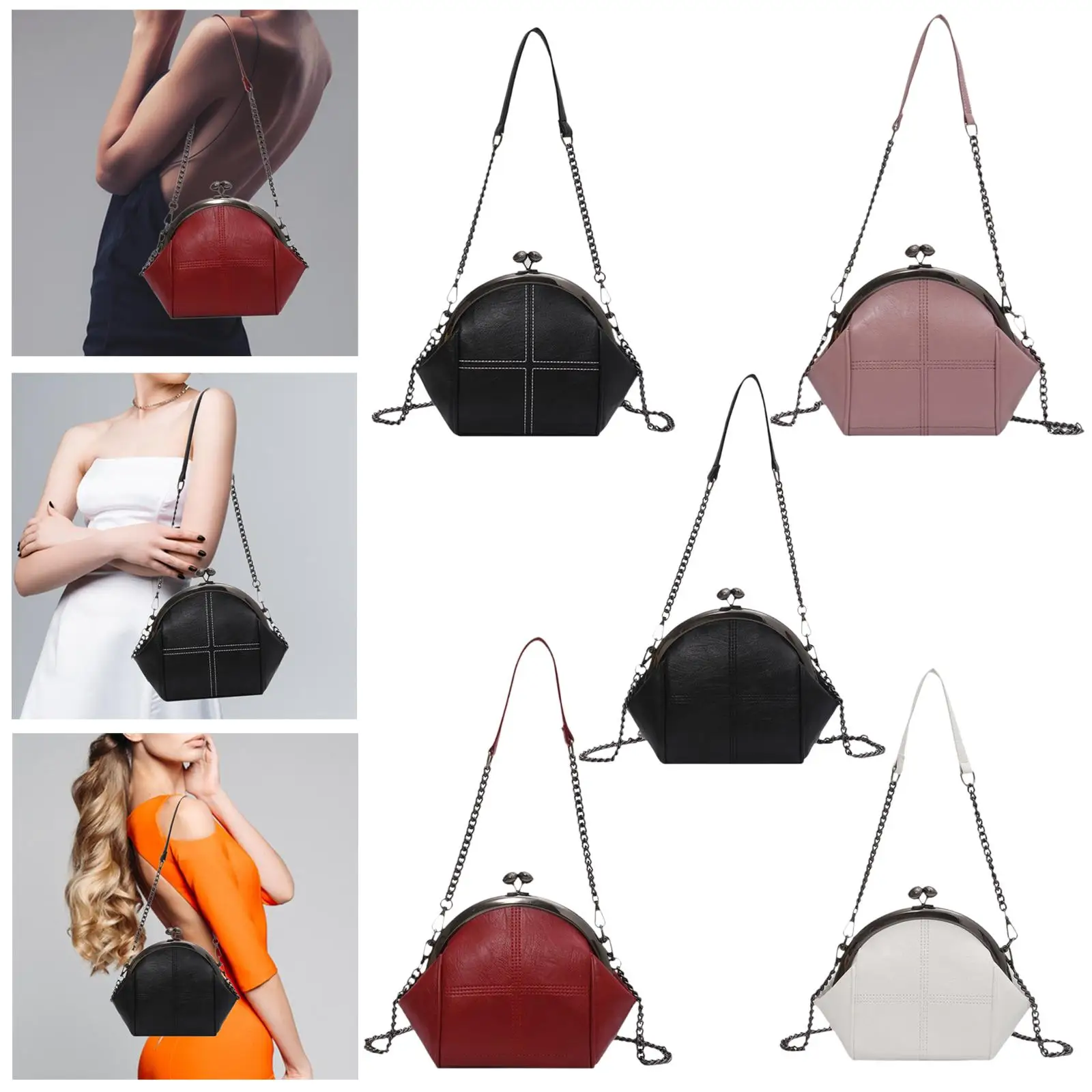 

Women Chain Shoulder Bag Fashion PU Leather Hobo Bag for Traveling Vacation Work