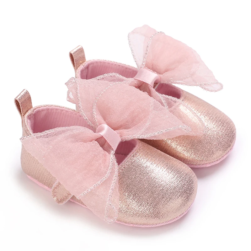 Elegant Breathable Spring Newborn Baby Shoes for Girls 0-18M Cute Cloth Bottom Casual First Walking Footwear