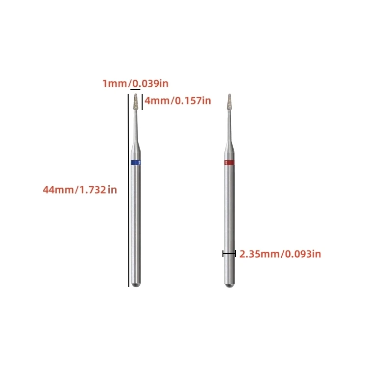 1/2Pcs Diamond Manicure Nail Drill Set Professional Manicure Pedicure Tools for Gel Polishing Removal and Dead Skin Exfoliat Bit - 2