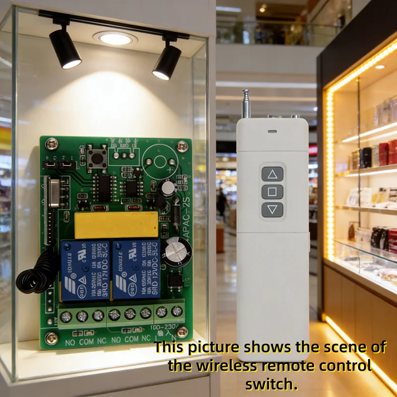 2-Channel AC 110V-250V Relay RF Remote Control for Motor Solenoid Valve Exhaust Fan Spray Equipment Switches Home Automation