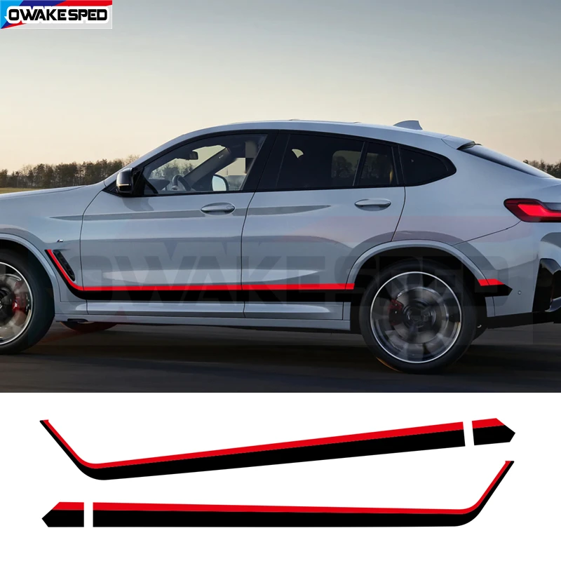 

1set Car Body Door Side Decor Sticker For BMW X4 G02 M40i X4M Competition F98 2019-2026 Accessories M Performance Sport Stripes