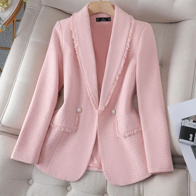 

ALPHALMODA 2025, Autumn New, Elegant Blazer Jacket, for Women, Slim Fit, Solid Color, Ladies Fashion Outfit, Clothes Top