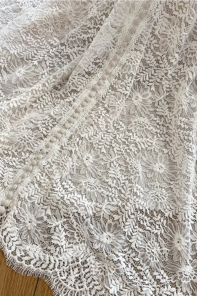 Lakshmigown A-Linien-Hochzeitskleider, sexy V-Ausschnitt, Spitzenapplikationen, Spaghettiträger, für Damen, Brautkleid, maßgeschneiderte Vestidos – Detail 8