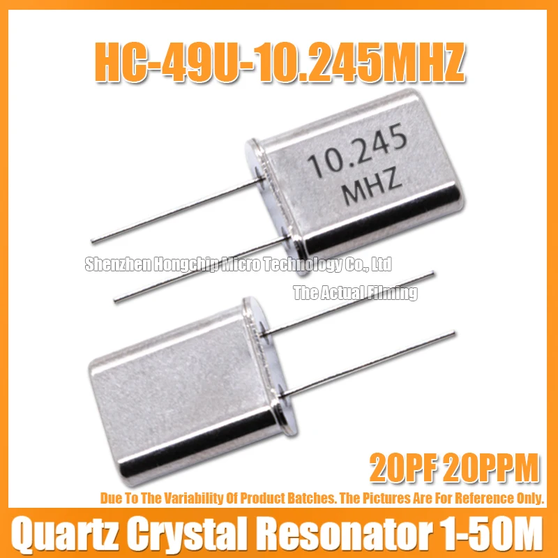 (5PCS) HC-49U 10.245M 10.245MHZ DIP-2 Quartz Passive Crystal Resonator 20PF 20PPM HC/49U