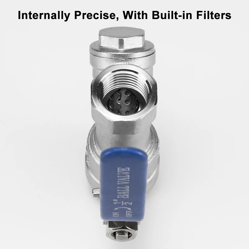 304 Stainless Steel Y-shaped Filter Ball Valve with Internal Thread and Handle Switch for Tap Water Filtration Ball Valve