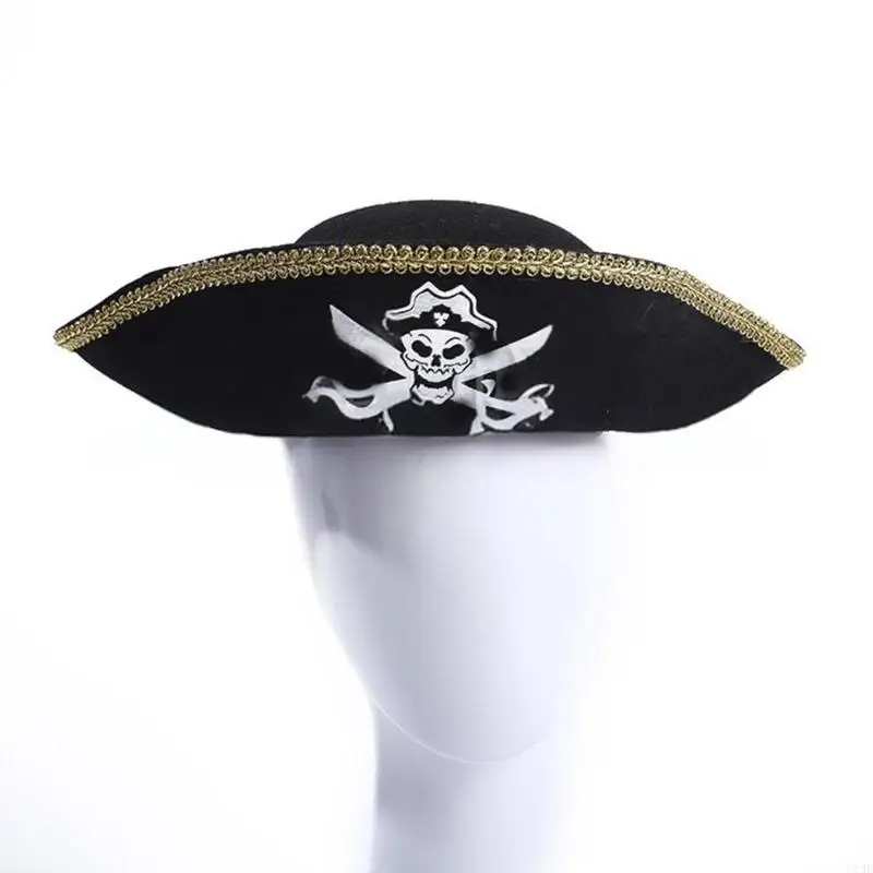Kapitan Hat for Role Party Party Masquerade Costume Pirate Hat Stage Performance Tricorne Hat Costplay Costplay