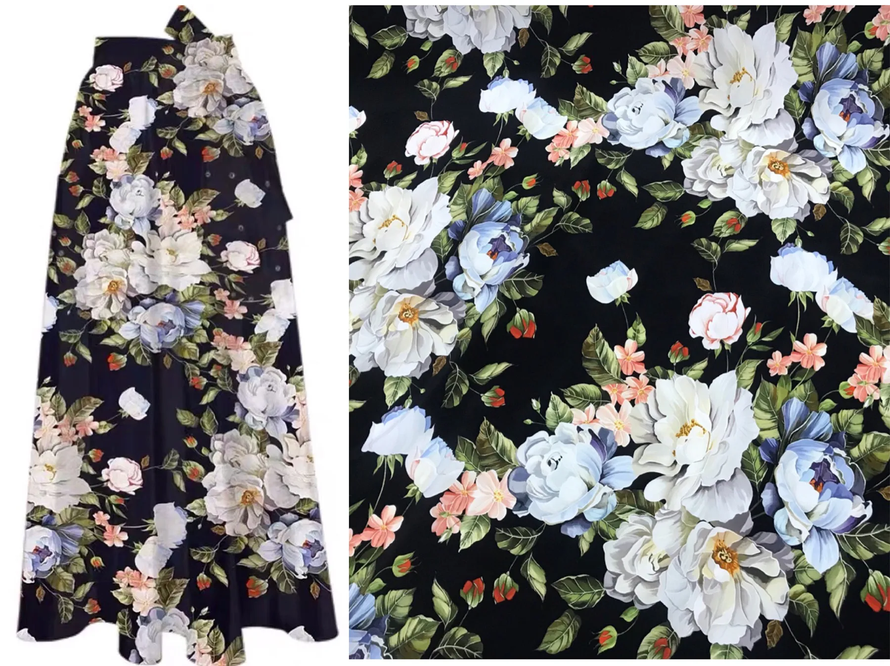 

Heavy spray-painted silk 30 mm elastic mulberry clothing fabric summer cheongsam skirt set silk fabric