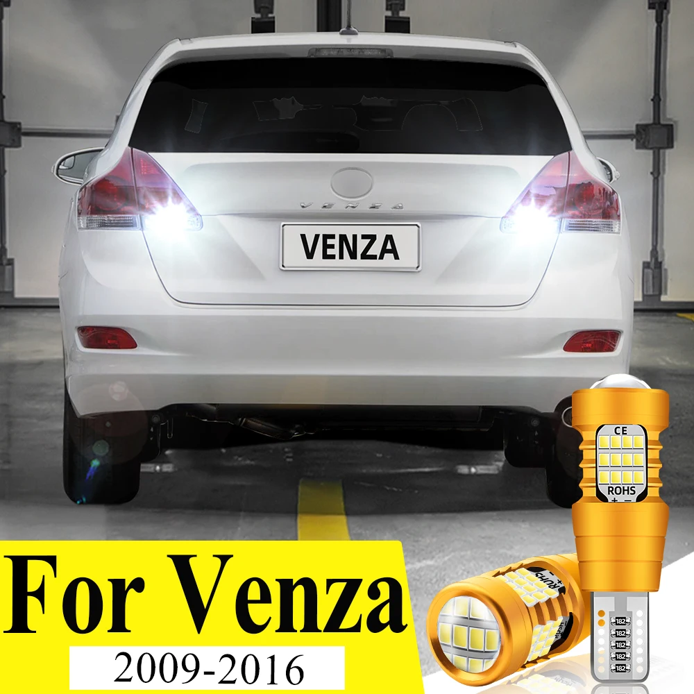 2 uds luz de marcha atrás para Toyota Venza 2009-2016 2015 2014 2013 T15 W16W 921 bombilla LED de respaldo lámpara de marcha atrás de Flash superbrillante 12V