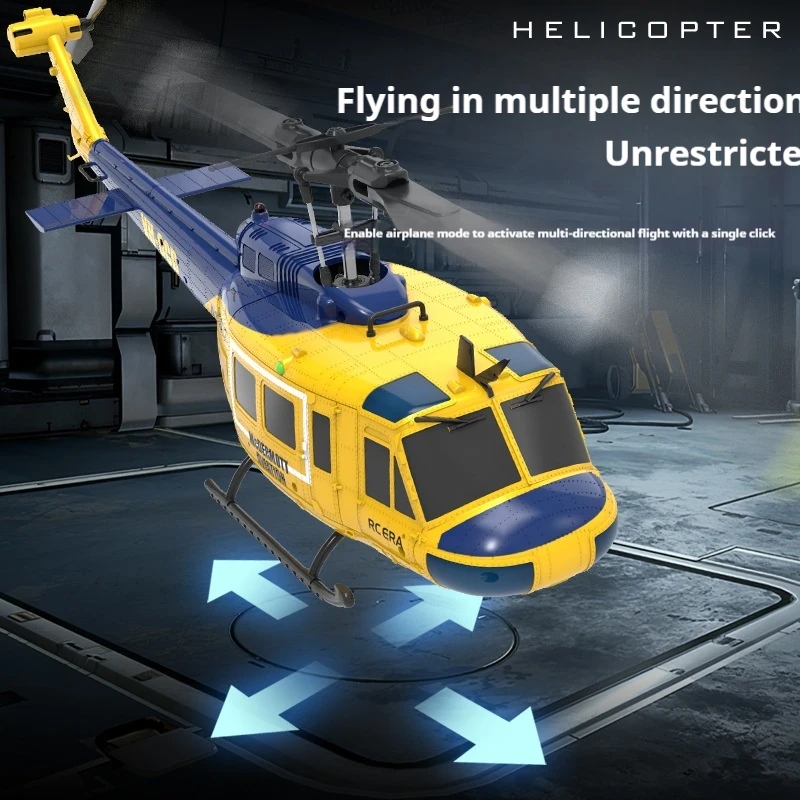 Uh-1 C032 Rc Helicopter 2.4g 6-Aixs Gyroscope 6ch Altitude Hold Optical Flow Brushless Remote Control Helicopter Toys Adult Gift