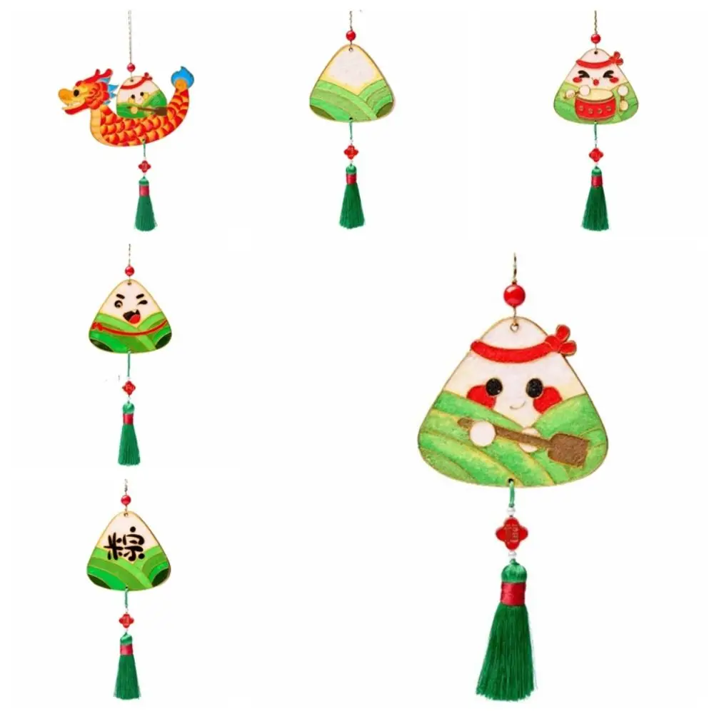 1 Set Zongzi Dragon Boat Festival Pendant Cloisonne Filament Crafts Chinese Style DIY Toy Handmade Antique Home Decor