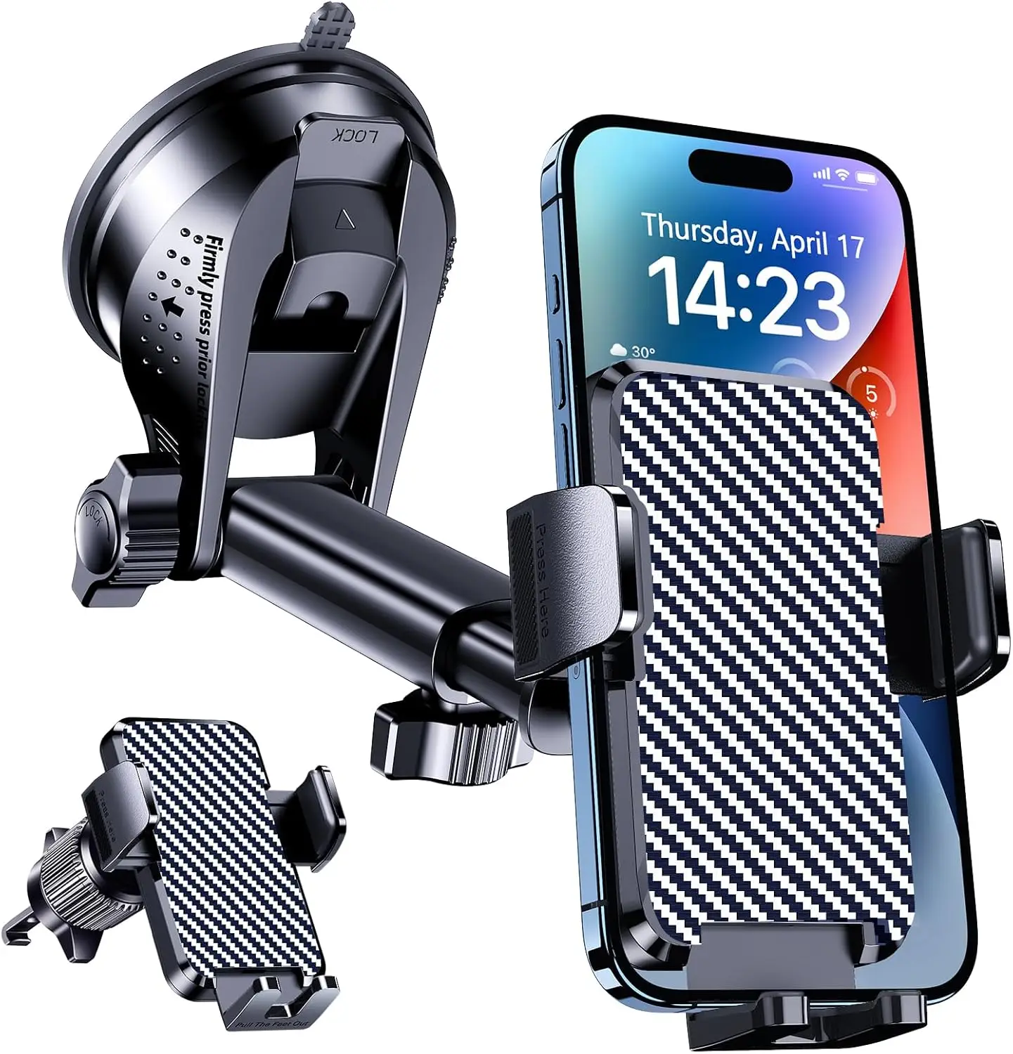 

Universal Car Phone Holder with 360° Rotation, Strong Suction Cup for iPhone Android Smartphones