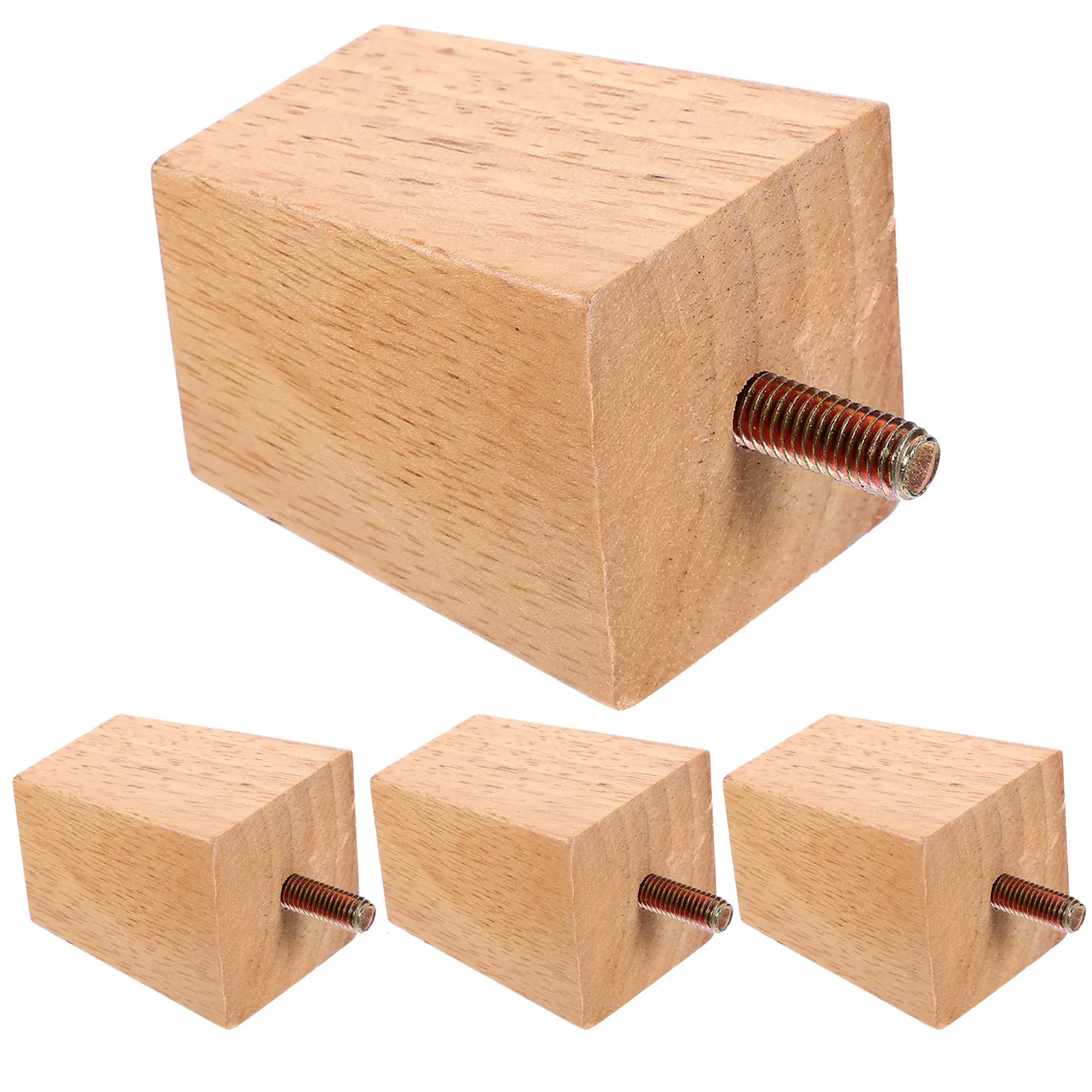 

4Pcs Solid Wood Sofa Legs Set Natural Light Wooden Furniture Legs for Couch TV Cabinet Dresser Drawer Cabinet Replacement
