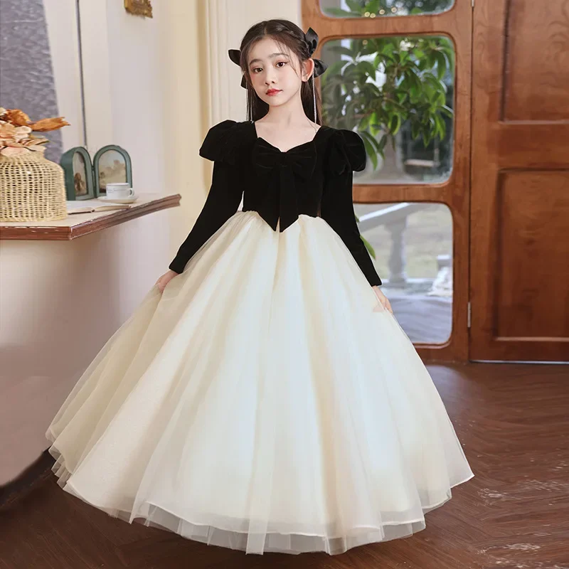 

Girls' Dress Autumn/Winter New Style Children's High end Birthday Princess Long Dress Girls' Piano Concert Dress