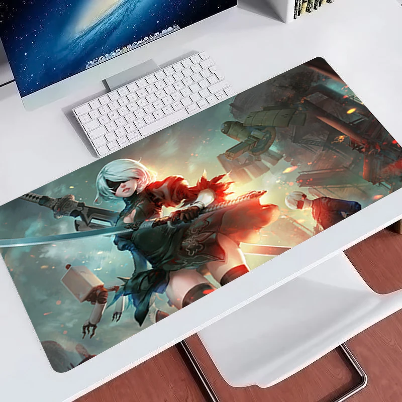 MousePad N-nier Automata 2b Gamer Extended Mouse Pad with Locking Edge Rubber Desk Mat Gaming Accessories Cool Anime Mousepad