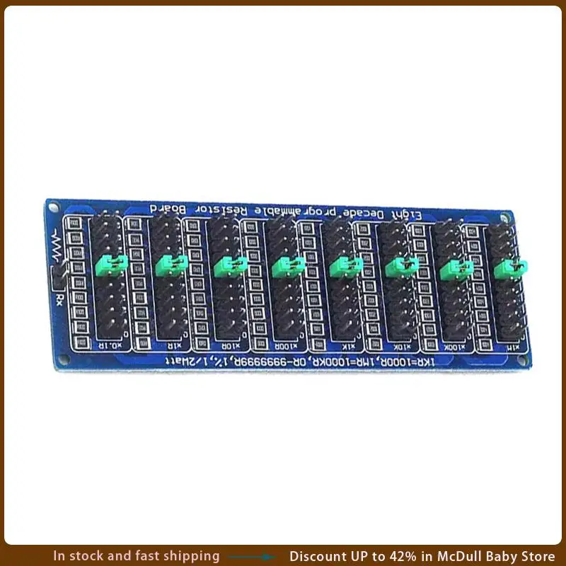 ABJA-Programmable Eight Decade Resistor Board 0.1-9.9999999MΩ (0-10MS) Step Accuracy 1/2 W SMD Resistance Module 0.1R