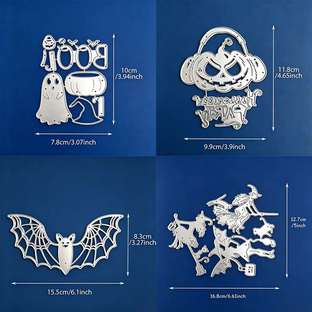 Pumpkin, Ghost&Trick or Treat Bat Metal Stamping Mold Suitable for DIY Scrapbook/Card Making/Album Decoration Hand Die Cutting