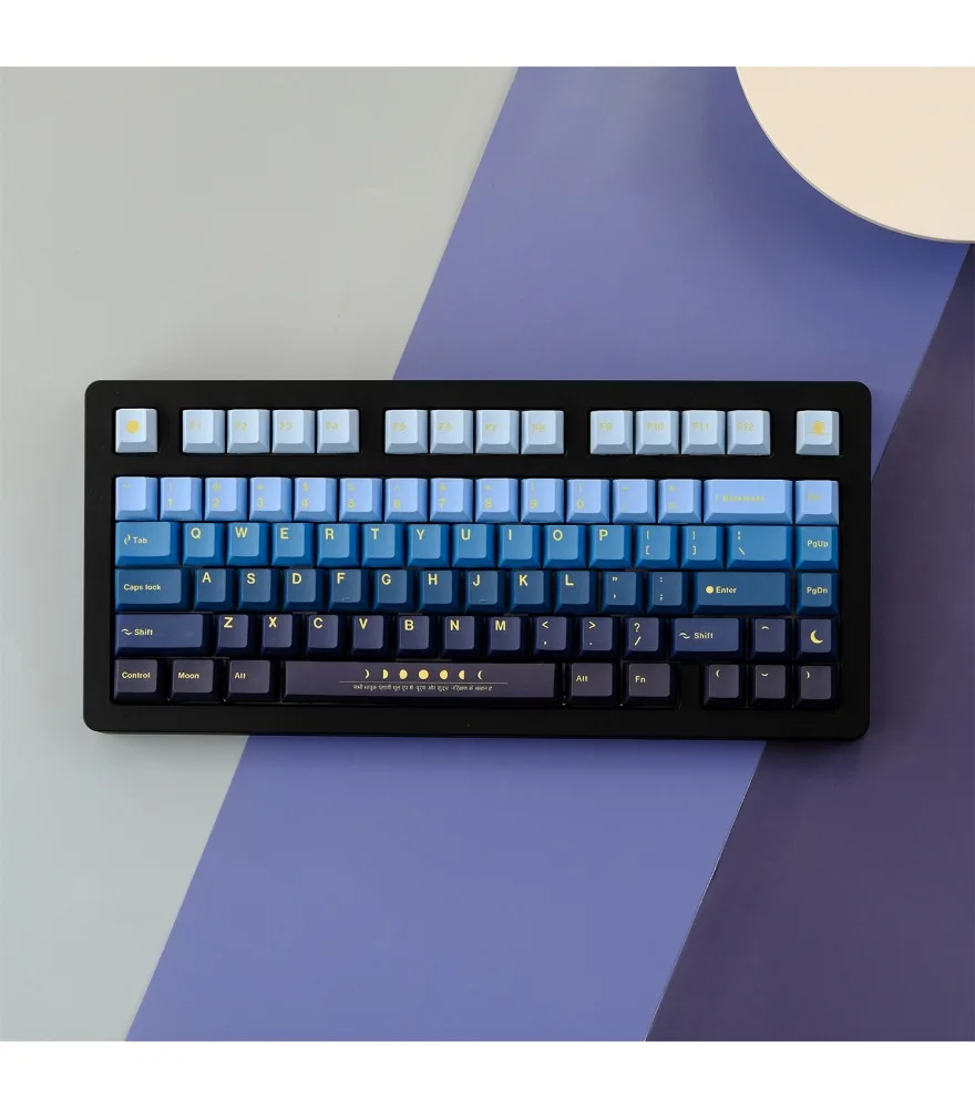 

Keycap White Moon Original Height PBT Five-Sided Sublimation Mechanical Keyboard Suitable for Animation Personality