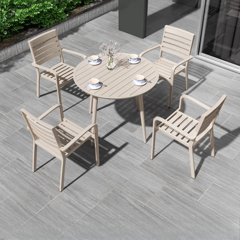 

Outdoor table and chair combination aluminum alloy outdoor courtyard leisure villa garden open-air dining table