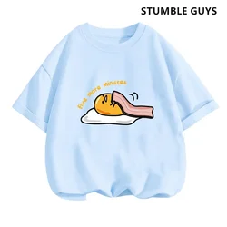 Gudetama Tshirt Set Kids Cartoon Casual Summer Marios Bros Short-Sleeved Girls T-Shirt Sonic Clothes Boys Hello Kitty Clothing