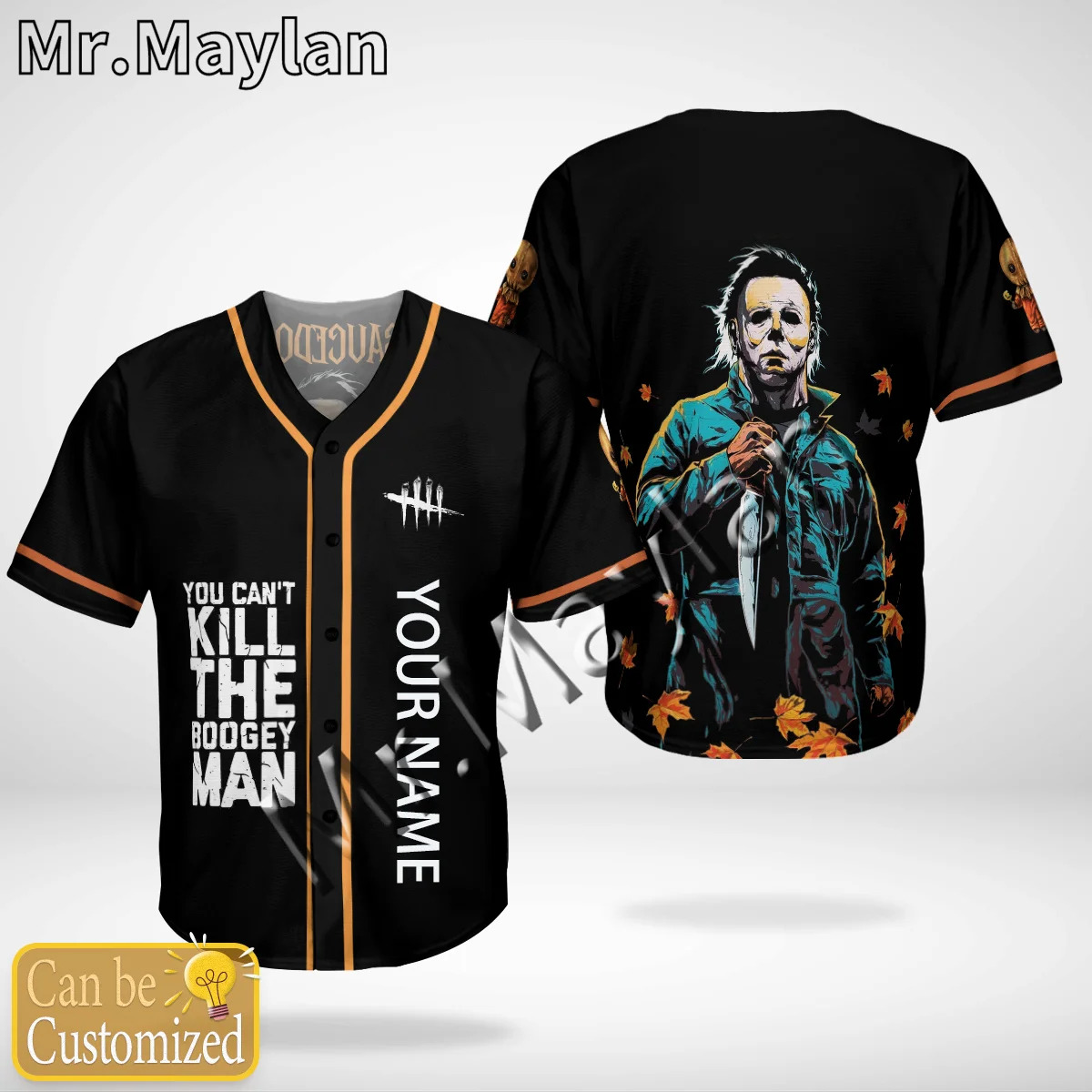 Halloween Horror Charaters Custom Name Baseball Jersey Shirt Baseball Shirt 3D Printed Men\'s Shirt Casual Shirts hip hop Tops