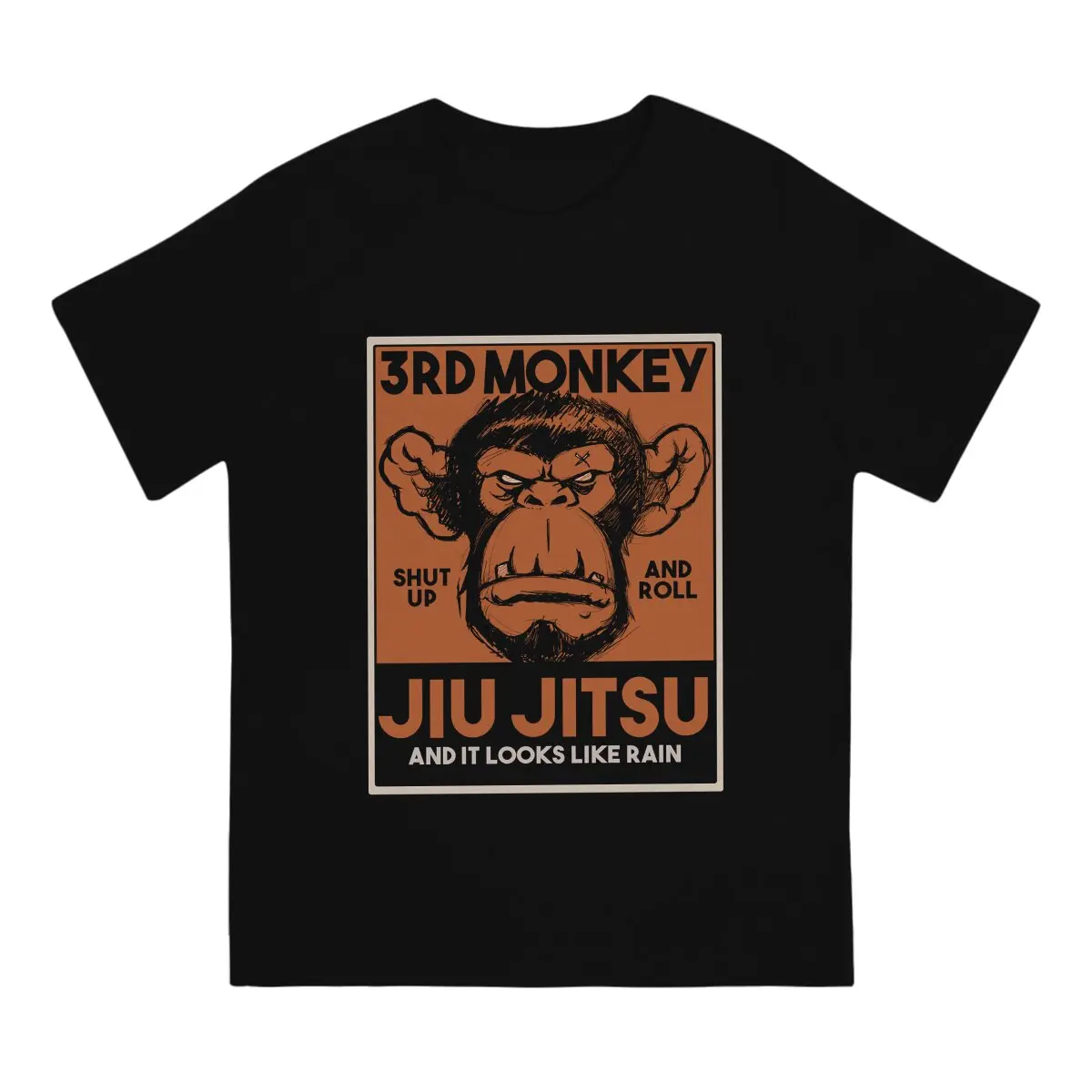 Jiu Jitsu Polyester TShirts 3rd Monkey Print Men\'s T Shirt New Trend Clothing