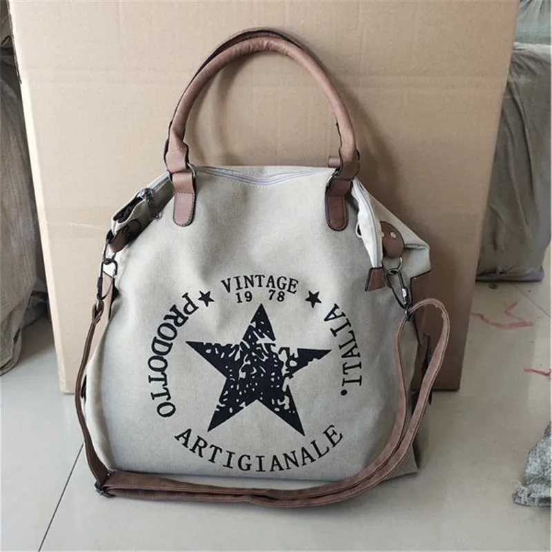 2022 High Quality Women Printed Letters Canvas Shoulder Bags Large Size Multifunctional Travel Totes Khaki Bags Drop Shipping